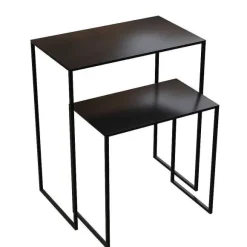 Shop RETIF Set De 2 Tables De Pr Sentation, M Tal Noir, Interior