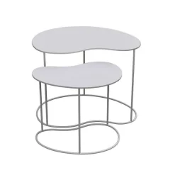 Clearance RETIF Set De 2 Tables De Pr Sentation, M Tal Blanc Coble Stone