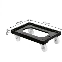 Flash Sale RETIF Socle Rouleur 4 Roues Pivotantes Chape Acier L Noir