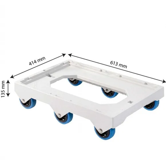 Store RETIF Socle Rouleur 6 Roues Silence Axe Inox