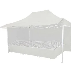 Best RETIF Stand Tente Pliante Alu 300X450Cm - 3 Murs + 4 Tables Primeurs + Auvent - Blanc