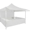 Fashion RETIF Stand Tente Pliante Alu 300X300Cm - 3 Murs + 4 Tables + Auvent - Blanc