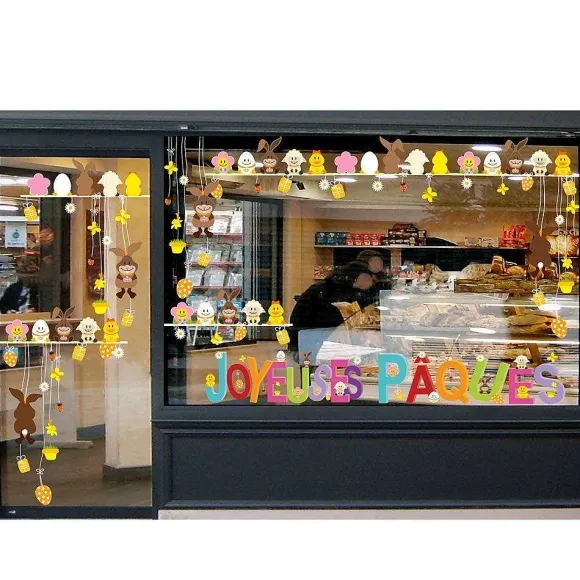 Store RETIF Sticker Banderole Joyeuses P Ques G Ante 70 X 100 Comprenant 2 Mots 96.5 X 32 Cm
