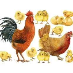 Best RETIF Sticker Coq, Poule Et Poussins 70 X 100 Cm Soit 1 Coq + 1 Poule + 10 Poussins
