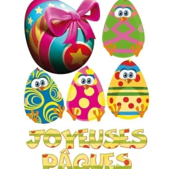 Fashion RETIF Sticker Ufs + Texte Joyeuse P Ques 70 X 100 Cm