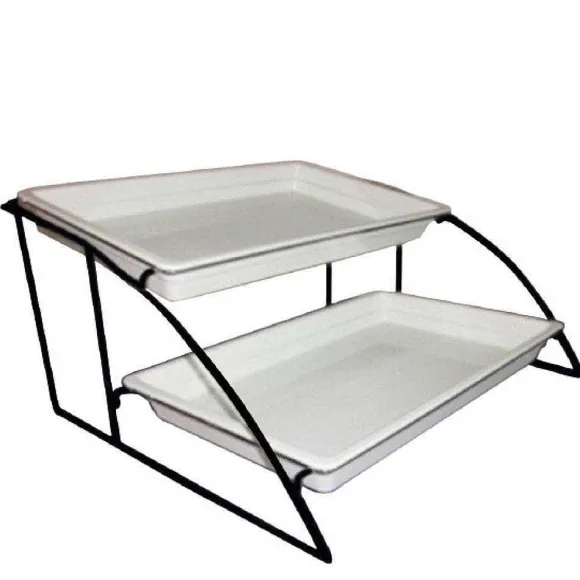 Cheap RETIF Support Pr Sentation Pour Bacs Gastronorme 1/1 2 Niveaux 56,5Cm Poxy Noir