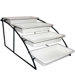 Clearance RETIF Support Pr Sentation Pour Plateaux Gastronorme 1/3 4 Niveaux 36Cm Poxy Noir
