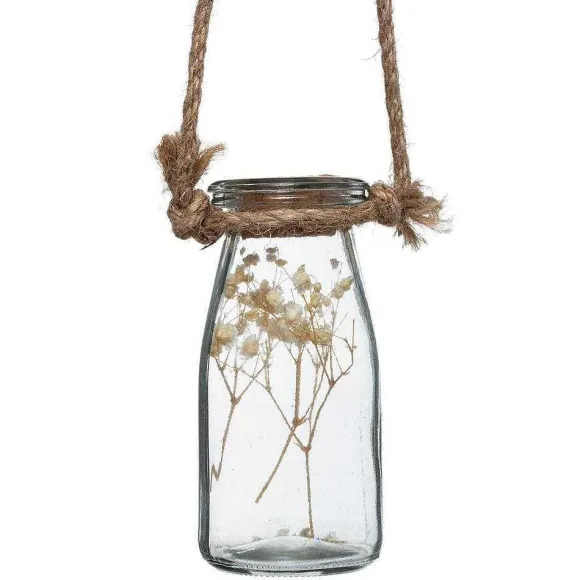 Cheap RETIF Suspension Bois Avec 4 Pots En Verre Et Fleurs S Ch Es L 53 Cm