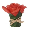 Online RETIF T Te De Rose Factice Rouge Cerise En Composition H9,5Cm Et D7Cm