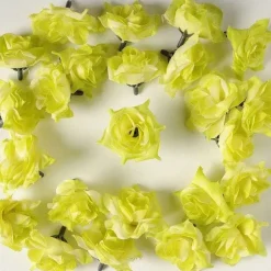 Hot RETIF T Tes De Rose Artificielle X24 Blanc Vert 5Cm Pour Boule De Rose