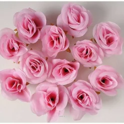 Discount RETIF T Tes De Rose Artificielle X12 Rose Tendre D 4,50Cm Pour Boule De Rose
