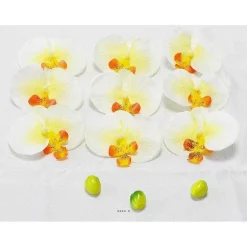 Outlet RETIF T Tes Fleurons Orchid E Phalaenopsis Factices X9 Avec 3 Boutons Cr Me