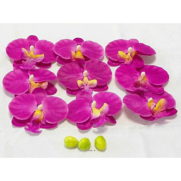 Flash Sale RETIF T Tes Fleurons Orchid E Phalaenopsis Factices X9 3 Boutons Pourpre