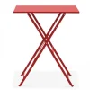 Fashion RETIF Table Acier Pliante Carr E Rome Rouge 60X60X71 Cm