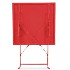 Fashion RETIF Table Acier Pliante Carr E Rome Rouge 60X60X71 Cm