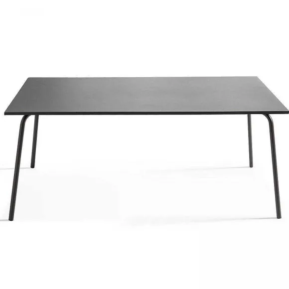 Discount RETIF Table Acier Rect 180X90X72 + 8 Fauteuils Palavas Anthracite Acier