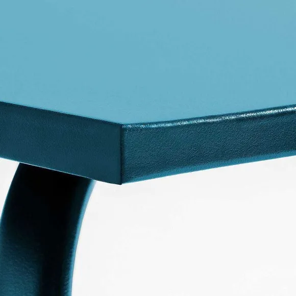 Hot RETIF Table Acier Rect 180X90X72 + 8 Fauteuils Palavas Bleu Pacific Acier