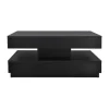 Best RETIF Table Basse Avec Plateau Tournant Panneau De Fibre De Bois 76X76Cm Noir