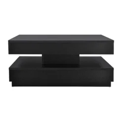 Best RETIF Table Basse Avec Plateau Tournant Panneau De Fibre De Bois 76X76Cm Noir