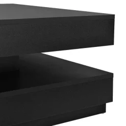 Best RETIF Table Basse Avec Plateau Tournant Panneau De Fibre De Bois 76X76Cm Noir