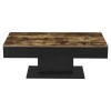 Store RETIF Table Basse De Salon Rangement Panneau De Particules 110Cm Noir Marron