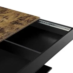 Store RETIF Table Basse De Salon Rangement Panneau De Particules 110Cm Noir Marron