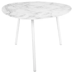 Store RETIF Table Basse En M Tal Imitation Marbre Ovoid 58X51Cm