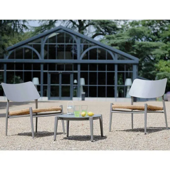 Sale RETIF Table Basse Jardin R Tro En Aluminium 54Cm Dublin Taupe Et Luna
