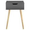 Best Sale RETIF Table Basse Pour Salon Meuble Design Avec Tiroir Pvc 60Cm Gris