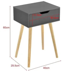 Best Sale RETIF Table Basse Pour Salon Meuble Design Avec Tiroir Pvc 60Cm Gris