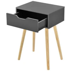 Best Sale RETIF Table Basse Pour Salon Meuble Design Avec Tiroir Pvc 60Cm Gris