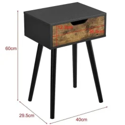Cheap RETIF Table Basse Pour Salon Meuble Tiroir Pvc 60Cm Noir