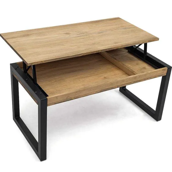 New RETIF Table Basse Relevable Icub Strong Eco 50X100X52 Cm 18Mm Noir-Vieilli -