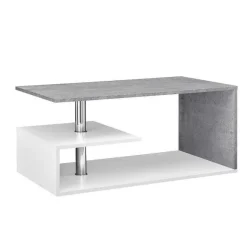 Cheap RETIF Table Basse Salon Avec Tag Re Rangement En Mdf 90Cm Blanc Et B Ton