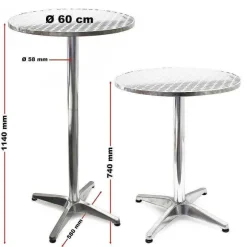 Cheap RETIF Table Bistro Haute Bar Aluminium R Glage H Pliable 74/114Cm 58/60Cm