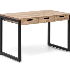 Fashion RETIF Table Bureau Icub Strong 1 Grand Tiroir 60X120X75Cm Noir Effect-Vintage