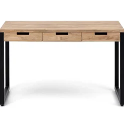 Fashion RETIF Table Bureau Icub Strong 1 Grand Tiroir 60X120X75Cm Noir Effect-Vintage