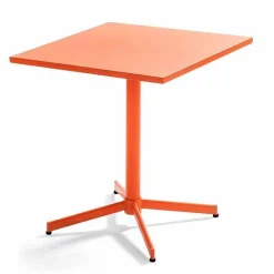 Outlet RETIF Table Carr E Bistro Inclinable Palavas Orange Acier 70X70 Cm