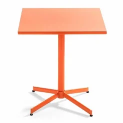 Outlet RETIF Table Carr E Bistro Inclinable Palavas Orange Acier 70X70 Cm