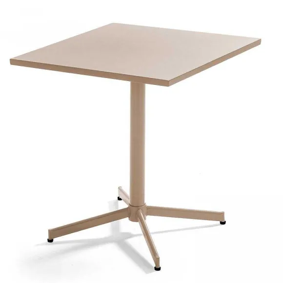 Hot RETIF Table Carr E Bistro Inclinable Palavas Taupe Acier 70X70 Cm
