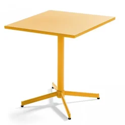 Clearance RETIF Table Carr E Bistro Inclinable Palavas Jaune Acier 70X70 Cm