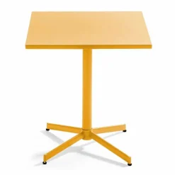 Clearance RETIF Table Carr E Bistro Inclinable Palavas Jaune Acier 70X70 Cm