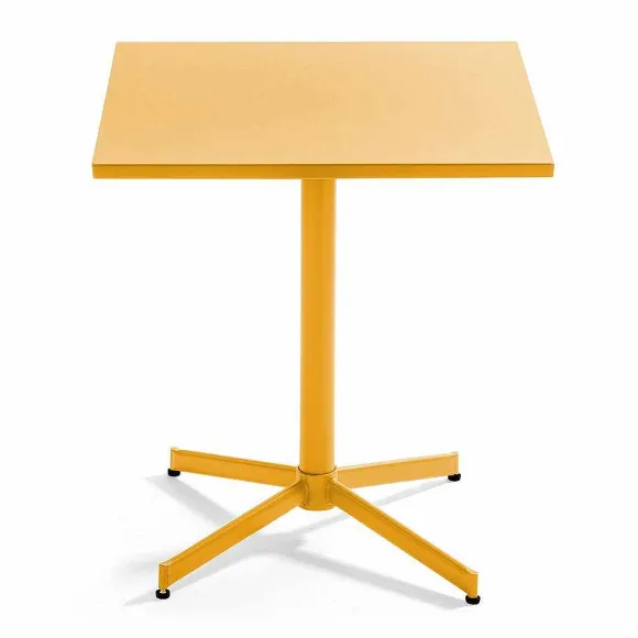 Clearance RETIF Table Carr E Bistro Inclinable Palavas Jaune Acier 70X70 Cm