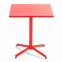 Online RETIF Table Carr E Bistro Inclinable Palavas Rouge Acier 70X70 Cm