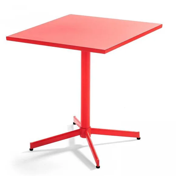 Online RETIF Table Carr E Bistro Inclinable Palavas Rouge Acier 70X70 Cm