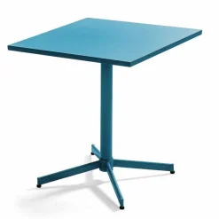 Discount RETIF Table Carr E Bistro Inclinable Palavas Bleu Pacific Acier 70X70 Cm