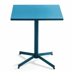 Discount RETIF Table Carr E Bistro Inclinable Palavas Bleu Pacific Acier 70X70 Cm