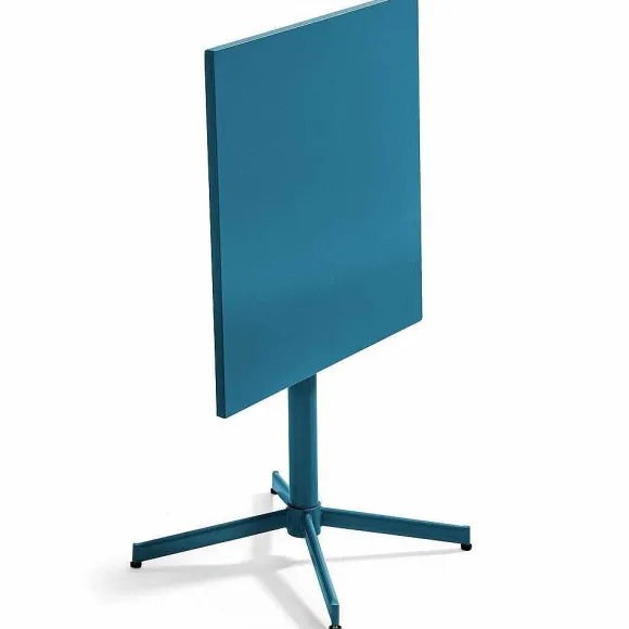 Discount RETIF Table Carr E Bistro Inclinable Palavas Bleu Pacific Acier 70X70 Cm