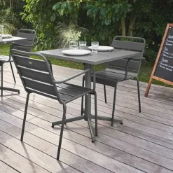 Cheap RETIF Table Carr E Inclinable 70X70 Cm+ 2 Fauteuils Palavas - Anthracite