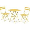 Best RETIF Table Carr E 60X60 Cm+ 2 Chaise Pliante Rome Jaune